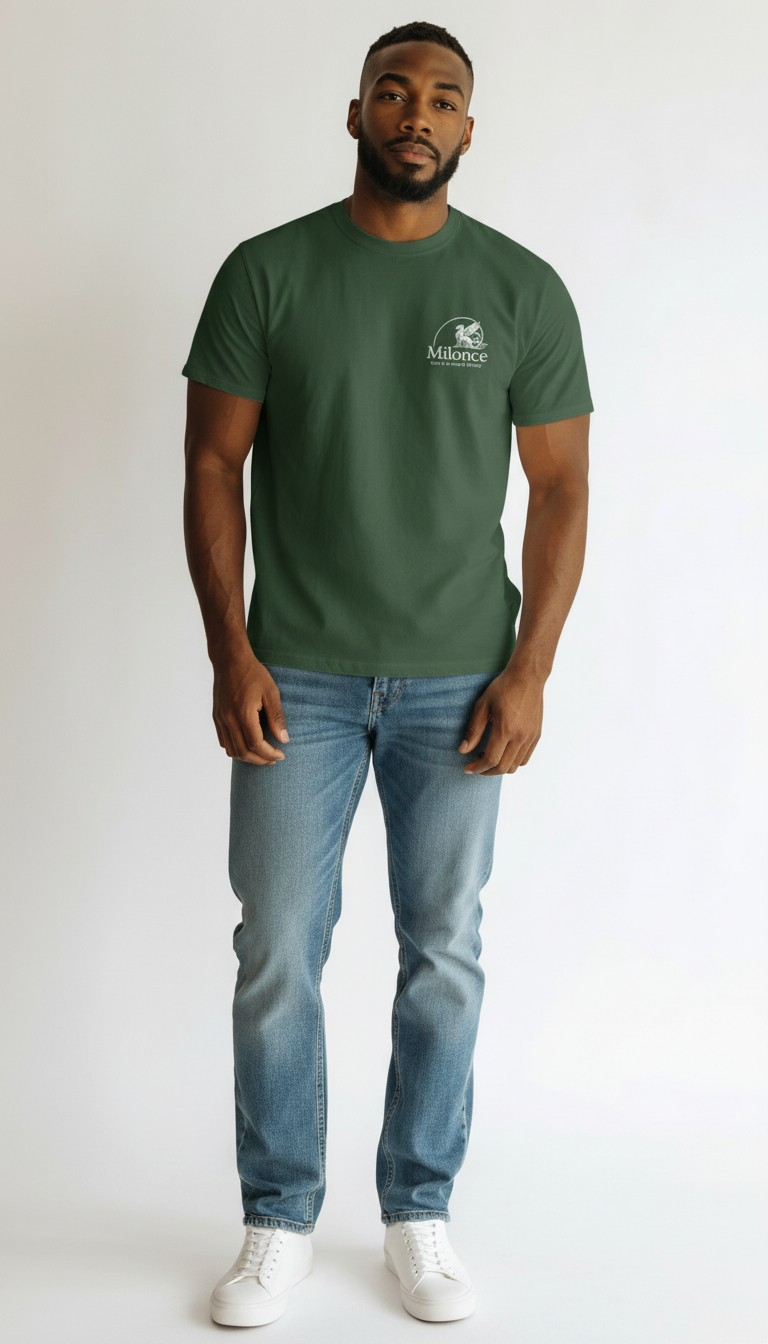 Dark Green Colour T Shirt - Image 2